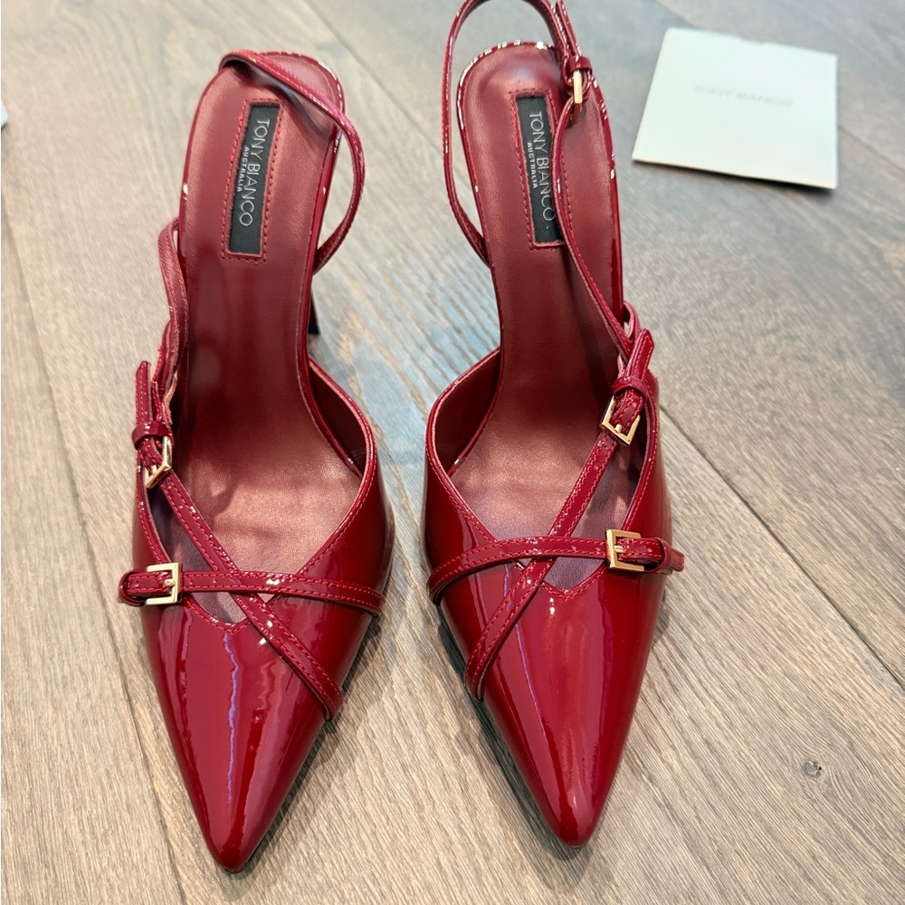 Bordeaux Red Patent Leather Heels